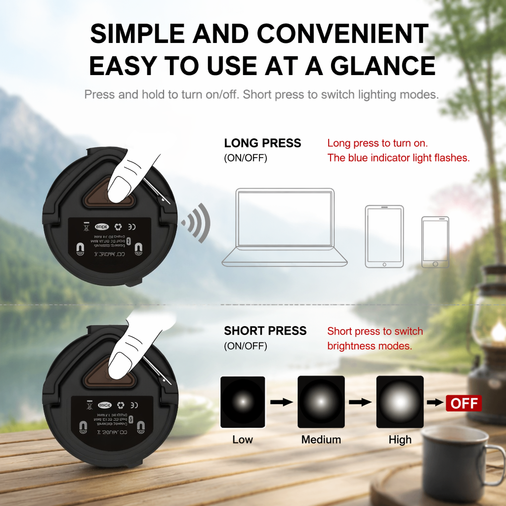 ORVOIS Halo 3-in-1 Outdoor-Campinglampe & Bluetooth-Lautsprecher, Powerbank