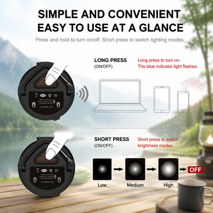 ORVOIS Halo 3-in-1 Outdoor-Campinglampe & Bluetooth-Lautsprecher, Powerbank