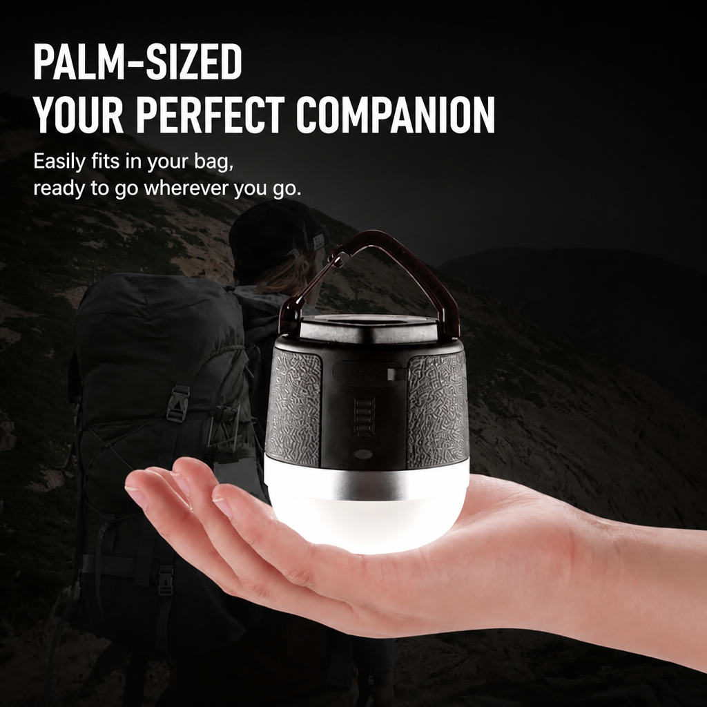 ORVOIS Halo 3-in-1 Outdoor-Campinglampe & Bluetooth-Lautsprecher, Powerbank