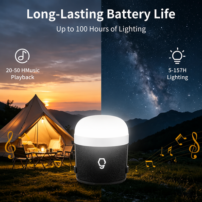ORVOIS Halo 3-in-1 Outdoor-Campinglampe & Bluetooth-Lautsprecher, Powerbank