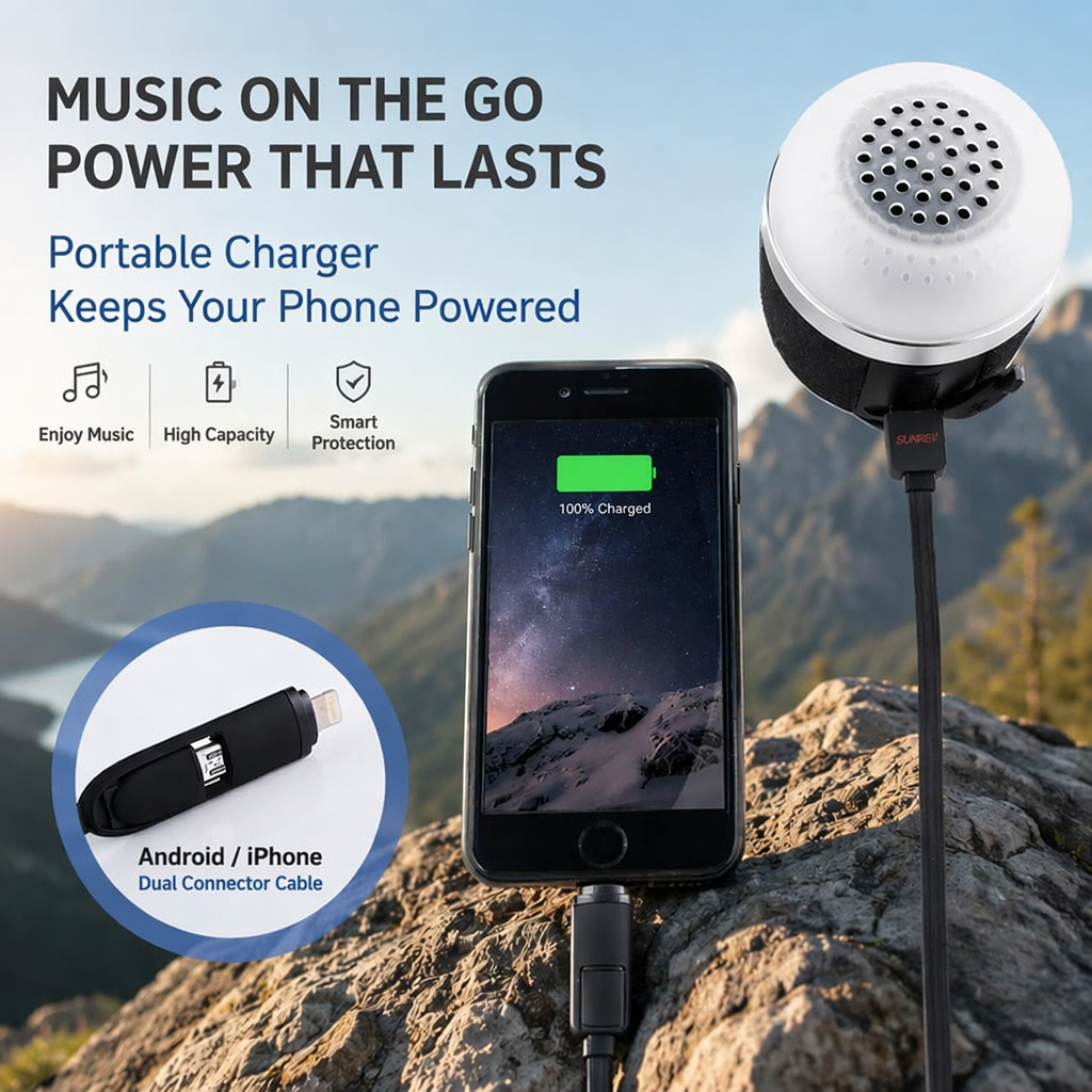 ORVOIS Halo 3-in-1 Outdoor-Campinglampe & Bluetooth-Lautsprecher, Powerbank